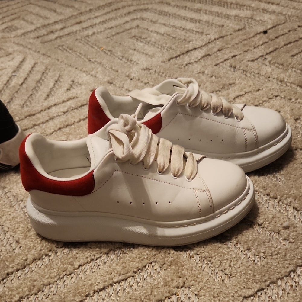 White and Red Sneakers
